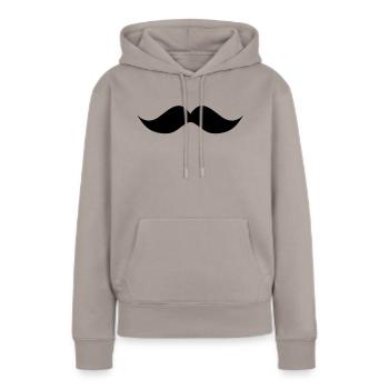 Schnurrbart Schnurrbart wellig - Frauen Premium Bio Hoodie - Taupe - Vorne - Julia (174cm)