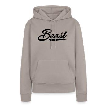 beast - Frauen Premium Bio Hoodie - Taupe - Vorne - Julia (174cm)