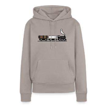 dampflok eisenbahn spielzeug güterzug - Frauen Premium Bio Hoodie - Taupe - Vorne - Julia (174cm)