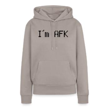 I´m afk - Sweat à capuche Premium bio Femme - taupe - Devant - Julia (174cm)