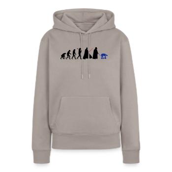 EVOLUTION DARK VADOR - Sweat à capuche Premium bio Femme - taupe - Devant - Julia (174cm)