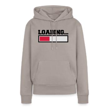 Loading - Sweat à capuche Premium bio Femme - taupe - Devant - Julia (174cm)
