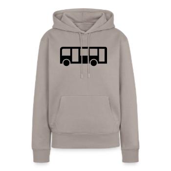 Bus - Frauen Premium Bio Hoodie - Taupe - Vorne - Julia (174cm)