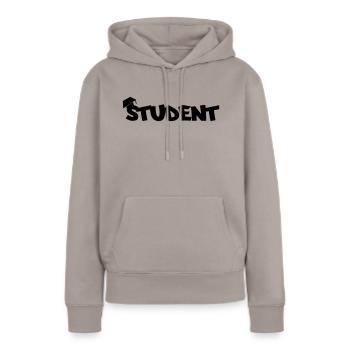 student - Frauen Premium Bio Hoodie - Taupe - Vorne - Julia (174cm)