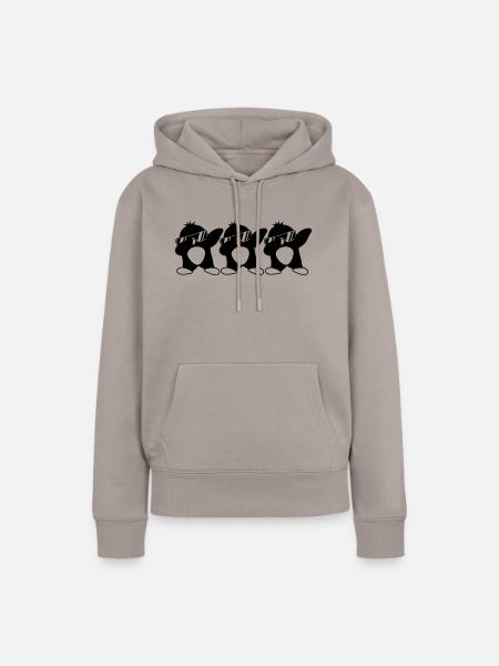 Team Pinguin Dab - Frauen Premium Bio Hoodie - Taupe