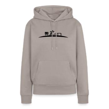 Fußballer Tor - Frauen Premium Bio Hoodie - Taupe - Vorne - Julia (174cm)