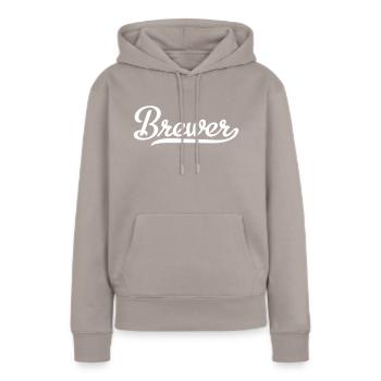 Brasseur - Sweat à capuche Premium bio Femme - taupe - Devant - Julia (174cm)