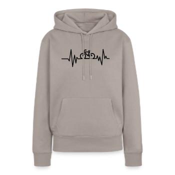 Faire du vélo - Sweat à capuche Premium bio Femme - taupe - Devant - Julia (174cm)