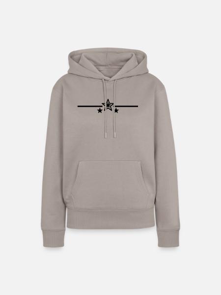 Star Stripe - Frauen Premium Bio Hoodie - Taupe