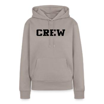 crew - Sweat à capuche Premium bio Femme - taupe - Devant - Julia (174cm)