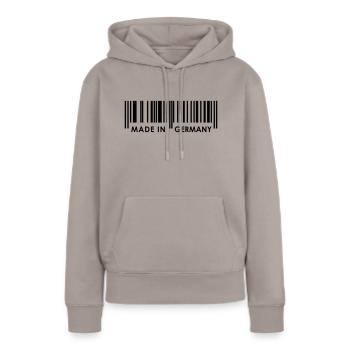 Made in Germany - Frauen Premium Bio Hoodie - Taupe - Vorne - Julia (174cm)