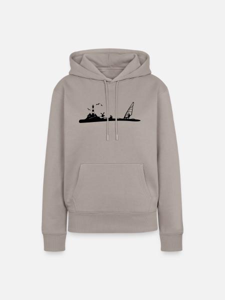Nordsee Surfen - Frauen Premium Bio Hoodie - Taupe