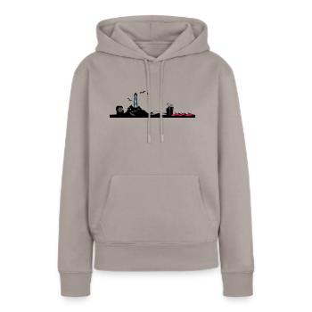 Silhouette mer du Nord - Sweat à capuche Premium bio Femme - taupe - Devant - Julia (174cm)