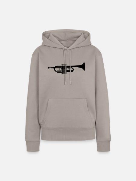 Trompete - Frauen Premium Bio Hoodie - Taupe