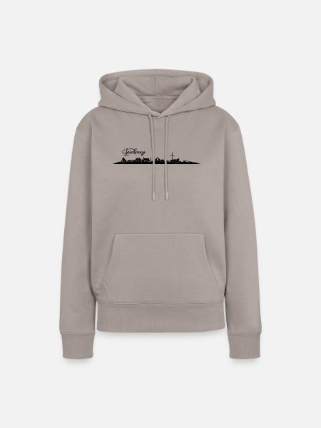Spiekerooger Skyline - Frauen Premium Bio Hoodie - Taupe