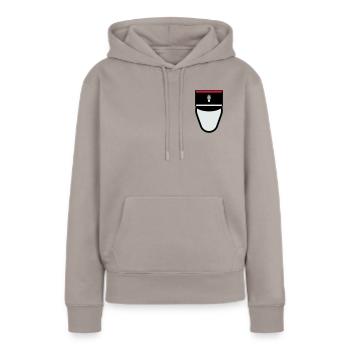 Gendarme Képi G.R. (Gendarme Républicain) - Sweat à capuche Premium bio Femme - taupe - Devant - Julia (174cm)