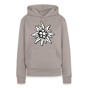 Edelweiss - Sweat à capuche Premium bio Femme - taupe - Devant - Julia (174cm)