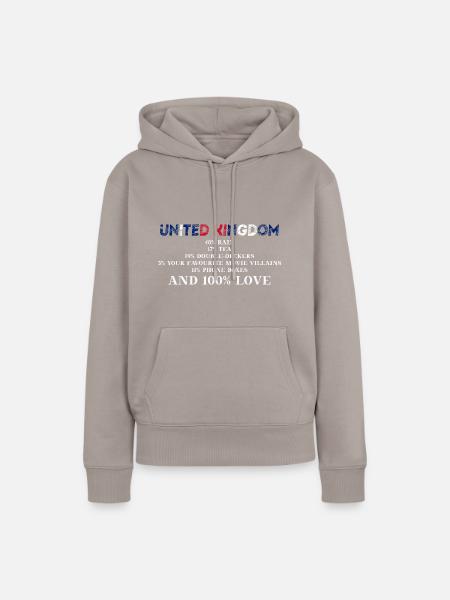 United Kingdom lustige Geschenkidee England UK - Frauen Premium Bio Hoodie - Taupe
