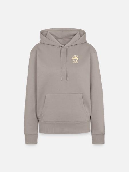 Jeryan Design with Mountain - Frauen Premium Bio Hoodie - Taupe