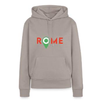 Rome (Rome) - Sweat à capuche Premium bio Femme - taupe - Devant - Julia (174cm)