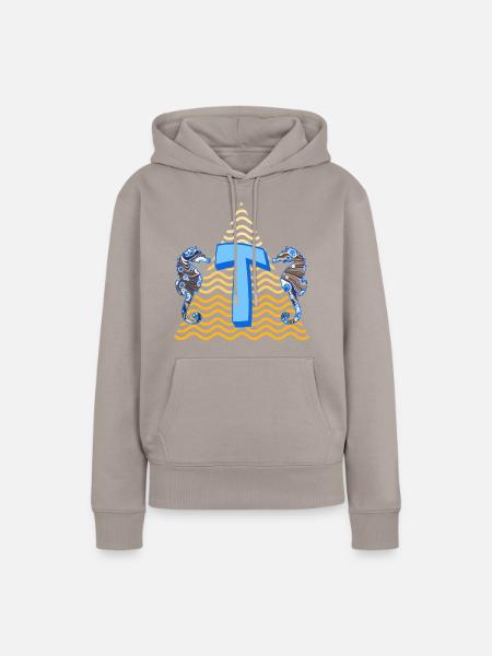 seepferdchen e 262 t - Frauen Premium Bio Hoodie - Taupe