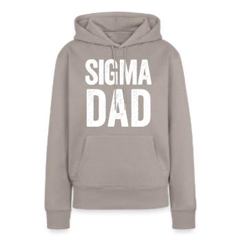Sigma Papa - Frauen Premium Bio Hoodie - Taupe - Vorne - Julia (174cm)