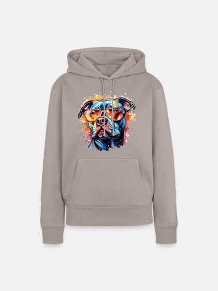 Pitbull - Frauen Premium Bio Hoodie - Taupe