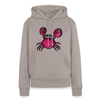 Krabbe Moin - Frauen Premium Bio Hoodie - Taupe - Vorne - Julia (174cm)