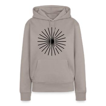 Linien Kreis Sonnenstrahlen - Frauen Premium Bio Hoodie - Taupe - Vorne - Julia (174cm)