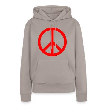 Peacezeichen - Frauen Premium Bio Hoodie - Taupe - Vorne - Julia (174cm)
