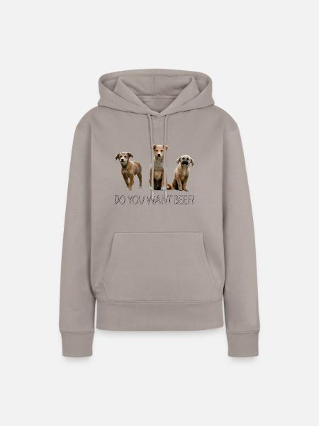 Welpen Beef - Frauen Premium Bio Hoodie - Taupe