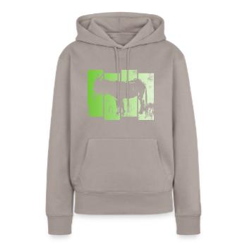 Âne Drôle de crinière sabots de chevalage - Sweat à capuche Premium bio Femme - taupe - Devant - Julia (174cm)