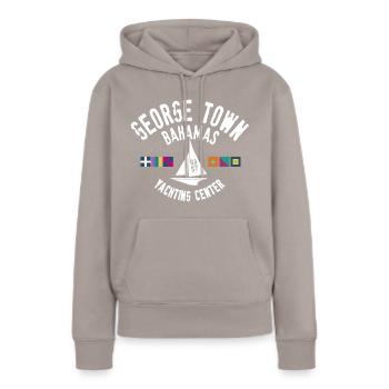 George Town Bahamas Yachting center - Sweat à capuche Premium bio Femme - taupe - Devant - Julia (174cm)