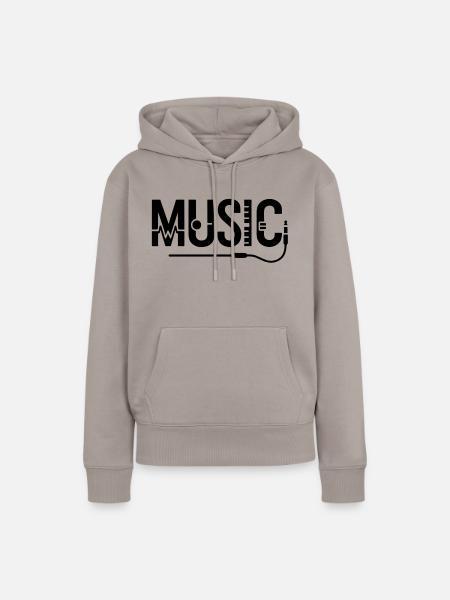 Musik Design mit AUX-Kabel - Frauen Premium Bio Hoodie - Taupe