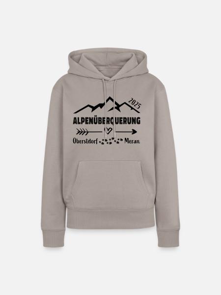 Alpenüberquerung 2025 Oberstdorf Meran E5 Geschenk - Frauen Premium Bio Hoodie - Taupe