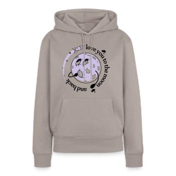 I love you to the moon and back 2 - Women’s Premium Organic Hoodie - taupe - Front - Julia (174cm)