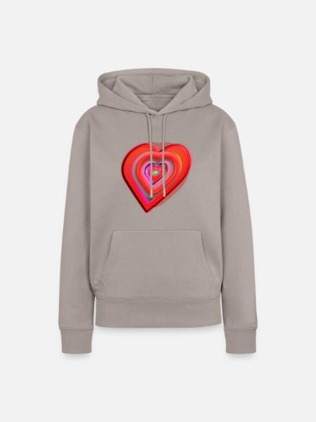Das Herz der rast - Frauen Premium Bio Hoodie - Taupe