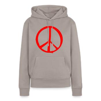 Peace - Sweat à capuche Premium bio Femme - taupe - Devant - Julia (174cm)