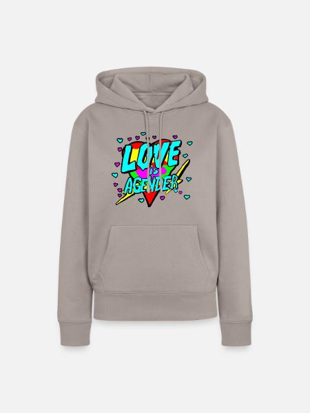Love is Agender - Frauen Premium Bio Hoodie - Taupe