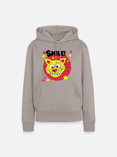 Smile! - Frauen Premium Bio Hoodie - Taupe