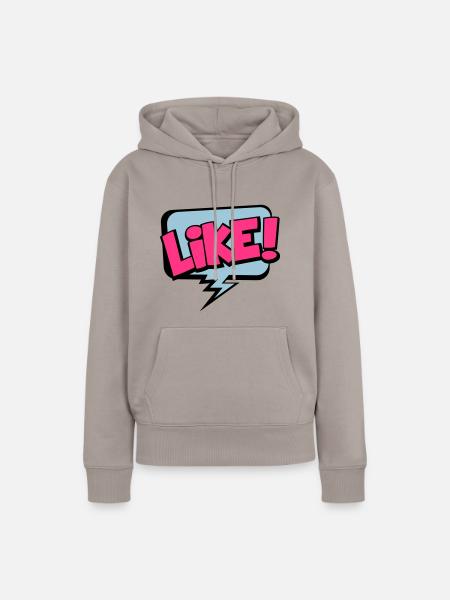 LIKE - Frauen Premium Bio Hoodie - Taupe