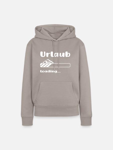 Urlaub loading Berge - Frauen Premium Bio Hoodie - Taupe