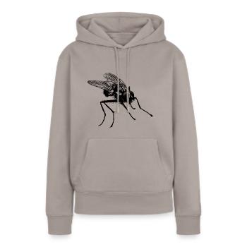 Fliege - Frauen Premium Bio Hoodie - Taupe - Vorne - Julia (174cm)