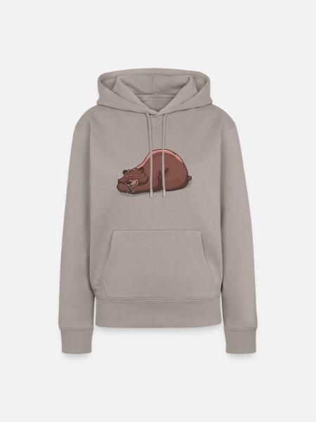 Bär müde - Frauen Premium Bio Hoodie - Taupe