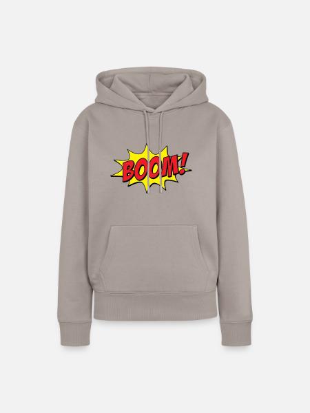 Boom! - Frauen Premium Bio Hoodie - Taupe