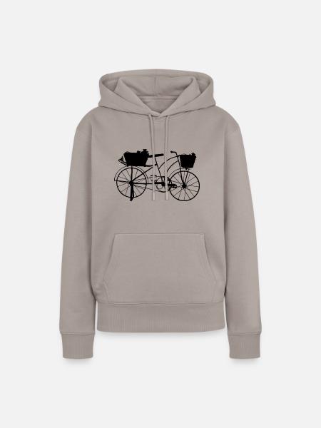 Oldschool Fahrrad - Frauen Premium Bio Hoodie - Taupe