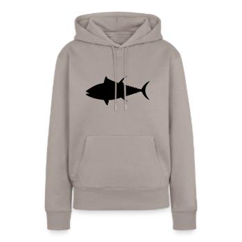 Thunfisch Silhouette Fisch Hochseeangeln Angeln - Frauen Premium Bio Hoodie - Taupe - Vorne - Julia (174cm)