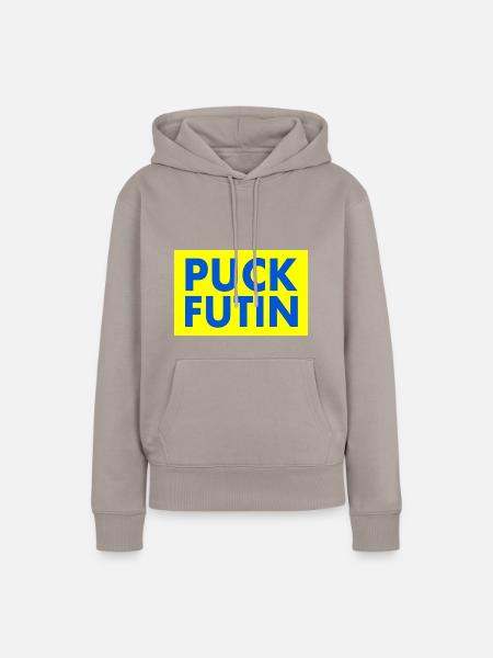 Fck ptn - Frauen Premium Bio Hoodie - Taupe