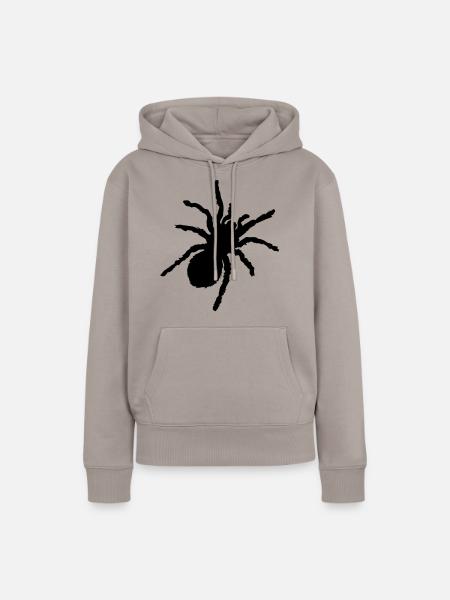 spinne silhouette - Frauen Premium Bio Hoodie - Taupe