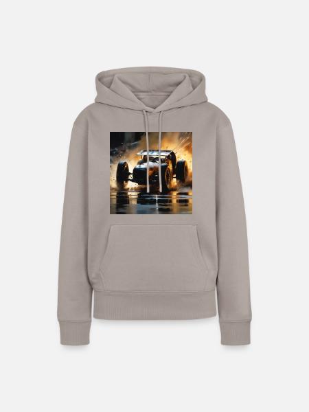 Rusty Hot Rod Rennen #5 - Frauen Premium Bio Hoodie - Taupe